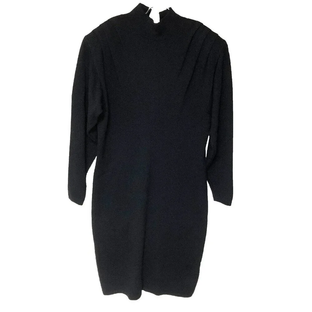 VTG St‎ John Womens Black Santana Knit Dress 4 Neiman Marcus Old Money Office 4